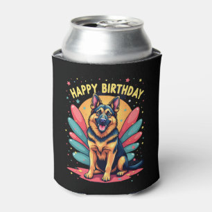 German Shepherd Dog Happy Birthday Party Shep Clot Can Cooler