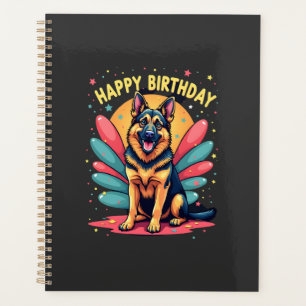 German Shepherd Dog Happy Birthday Party Shep Clot Planner