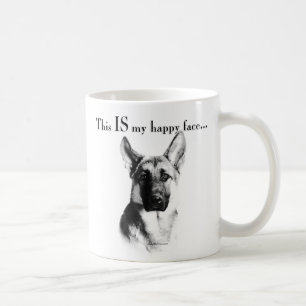 German Shepherd Dog Happy Face Coffee Mug