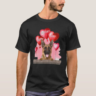 German Shepherd Dog Happy Valentines Day Pet Dog L T-Shirt