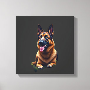 German Shepherd Dog Head Portrait Dog Lover Pet Ow Canvas Print