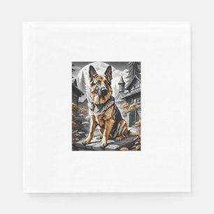 German Shepherd Dog Head Portrait Dog Lover Pet Ow Napkin