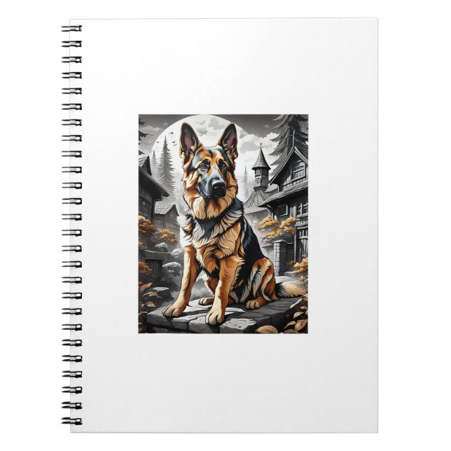 German Shepherd Dog Head Portrait Dog Lover Pet Ow Notebook (Front)
