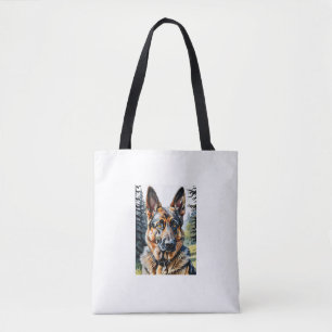 German Shepherd Dog Head Portrait Dog Lover Pet Ow Tote Bag