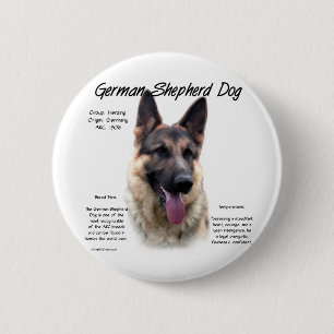 German Shepherd Dog History Design 2 Inch Round Button