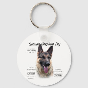 German Shepherd Dog History Design Keychain