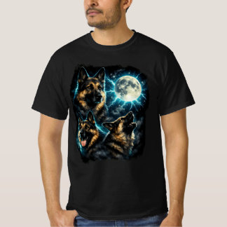 German shepherd dog  howling at the moon T-Shirt