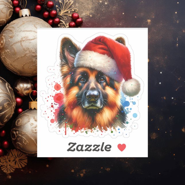 German Shepherd Dog in Santa Hat Christmas   (Creator Uploaded)