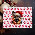 German Shepherd Dog in Santa Hat Christmas   Large Gift Bag<br><div class="desc">If you love German Shepherds and want cute Christmas gift bag then here ya go! Cute watercolor style ai art German Shepherd in Santa Hat.</div>