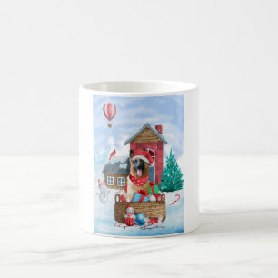 German Shepherd Dog In snow Christmas Dog House Coffee Mug
