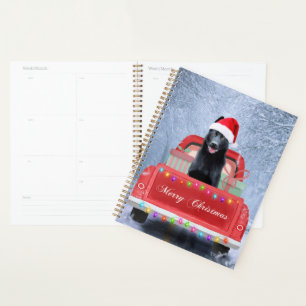 German Shepherd Dog in Snow sitting in Christmas Planner