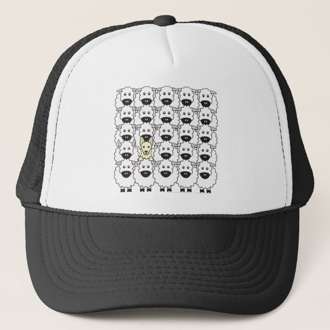 German Shepherd Dog in the Sheep Trucker Hat (Front)
