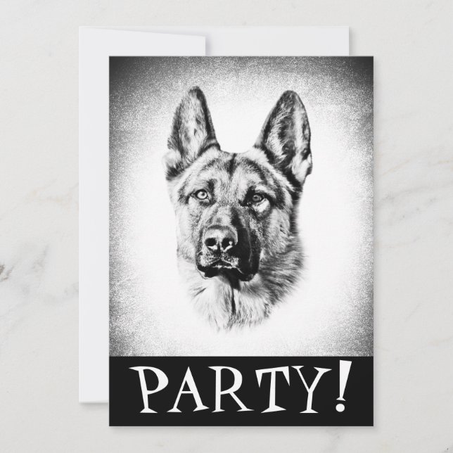 German Shepherd dog Invitation (Front)