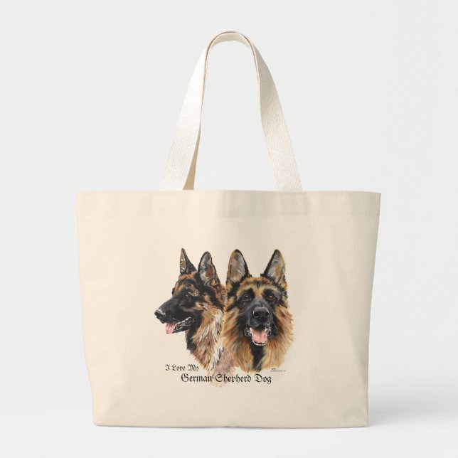 German Shepherd Dog Large Tote Bag (Front)