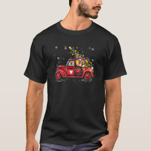 German Shepherd Dog Love Red Pickup Truck Christma T-Shirt