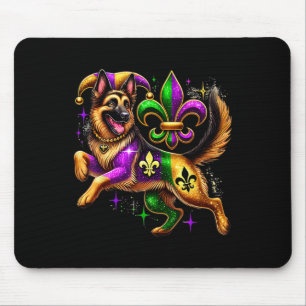 German Shepherd Dog Lover Cute Mardi Gras Carnival Mouse Pad