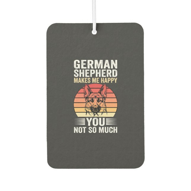 German Shepherd Dog Lover Funny Retro Air Freshener (Front)