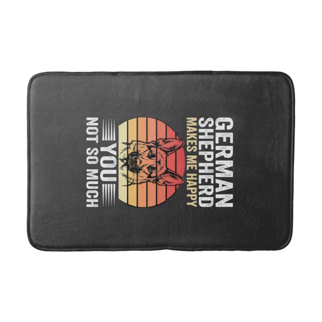 German Shepherd Dog Lover Funny Retro Bath Mat (Front)