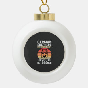German Shepherd Dog Lover Funny Retro Ceramic Ball Christmas Ornament