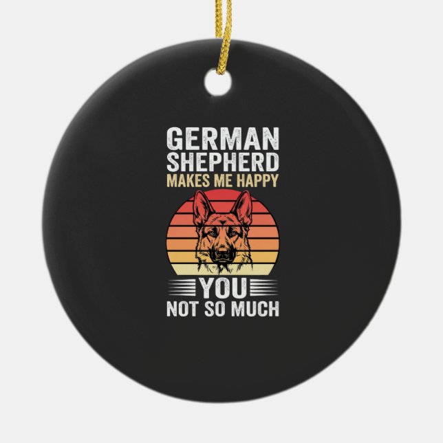 German Shepherd Dog Lover Funny Retro Ceramic Ornament (Front)