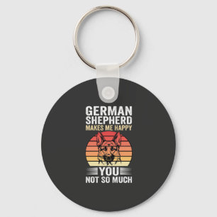 German Shepherd Dog Lover Funny Retro Keychain