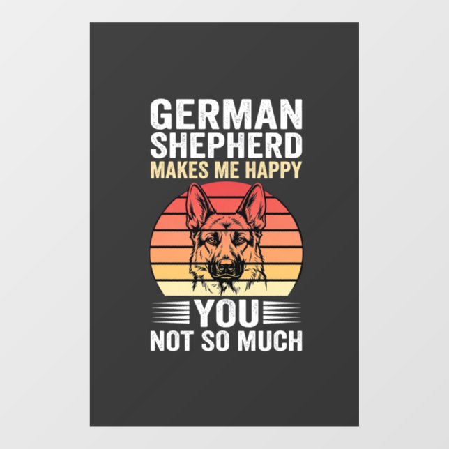 German Shepherd Dog Lover Funny Retro Window Cling (Sheet)