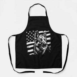German Shepherd Dog Lover USA American Flag Apron