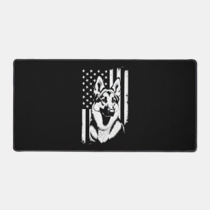 German Shepherd Dog Lover USA American Flag   Desk Mat