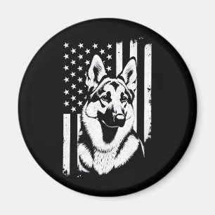 German Shepherd Dog Lover USA American Flag   Magnet
