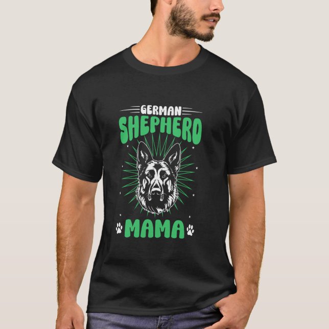 German Shepherd Dog Mama T-Shirt (Front)