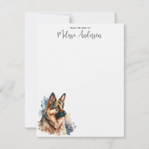 German Shepherd Dog Modern Watercolor Personalized Card