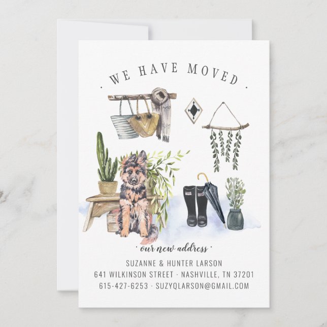 German Shepherd Dog Moving Announcement (Front)
