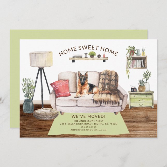 German Shepherd Dog Moving Announcement (Front/Back)