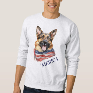 German Shepherd Dog Patriotic USA 'Merica Flag Sweatshirt