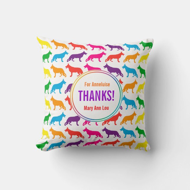 German Shepherd Dog pattern Throw Pillow (Front)