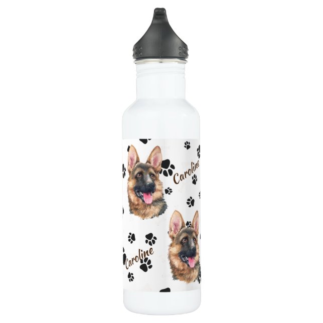 German Shepherd Dog Pawprint 710 Ml Water Bottle (Right)