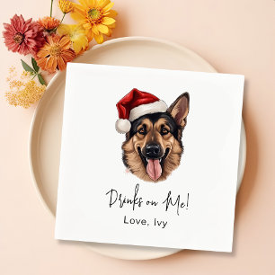 German Shepherd Dog Personalized Drinks On Me Napkin