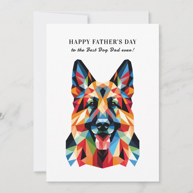 German Shepherd Dog Personalized Father's Day Holiday Card (Front)