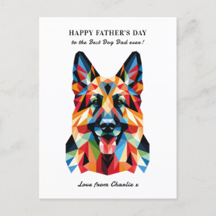 German Shepherd Dog Personalized Father's Day Holiday Postcard