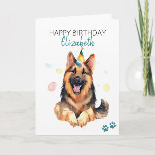 German Shepherd Dog Personalized Happy Birthday  Card