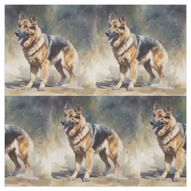 German Shepherd dog pet animal Fabric (Swatch)