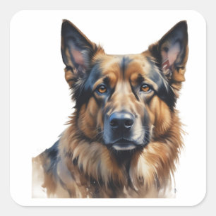  German Shepherd Dog Pet Name  Square Sticker