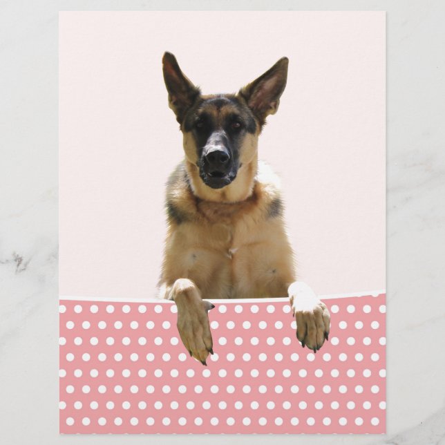 German Shepherd Dog Pink Polka Dots (Front)