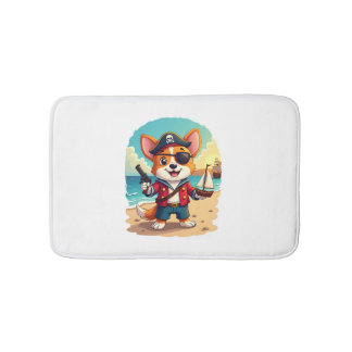 German Shepherd Dog Pirate Bath Mat