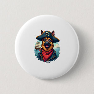 German Shepherd Dog Pirate Copy 2 Inch Round Button
