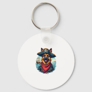 German Shepherd Dog Pirate Copy Keychain