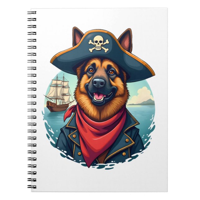German Shepherd Dog Pirate Copy Notebook (Front)