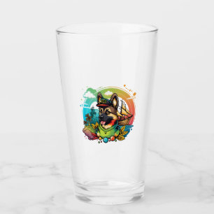 German Shepherd Dog Pirate Glass