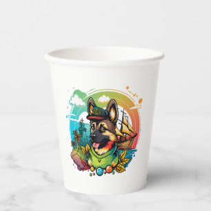 German Shepherd Dog Pirate  Paper Cups