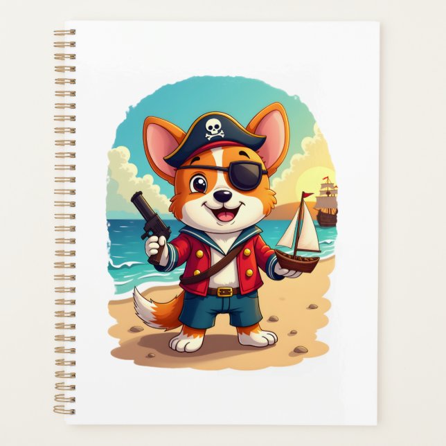 German Shepherd Dog Pirate Planner (Front)